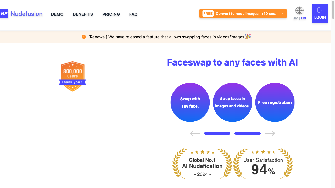 Nudefusion | AI-based photo/image nudity site | Experience deep nudity and face replacement